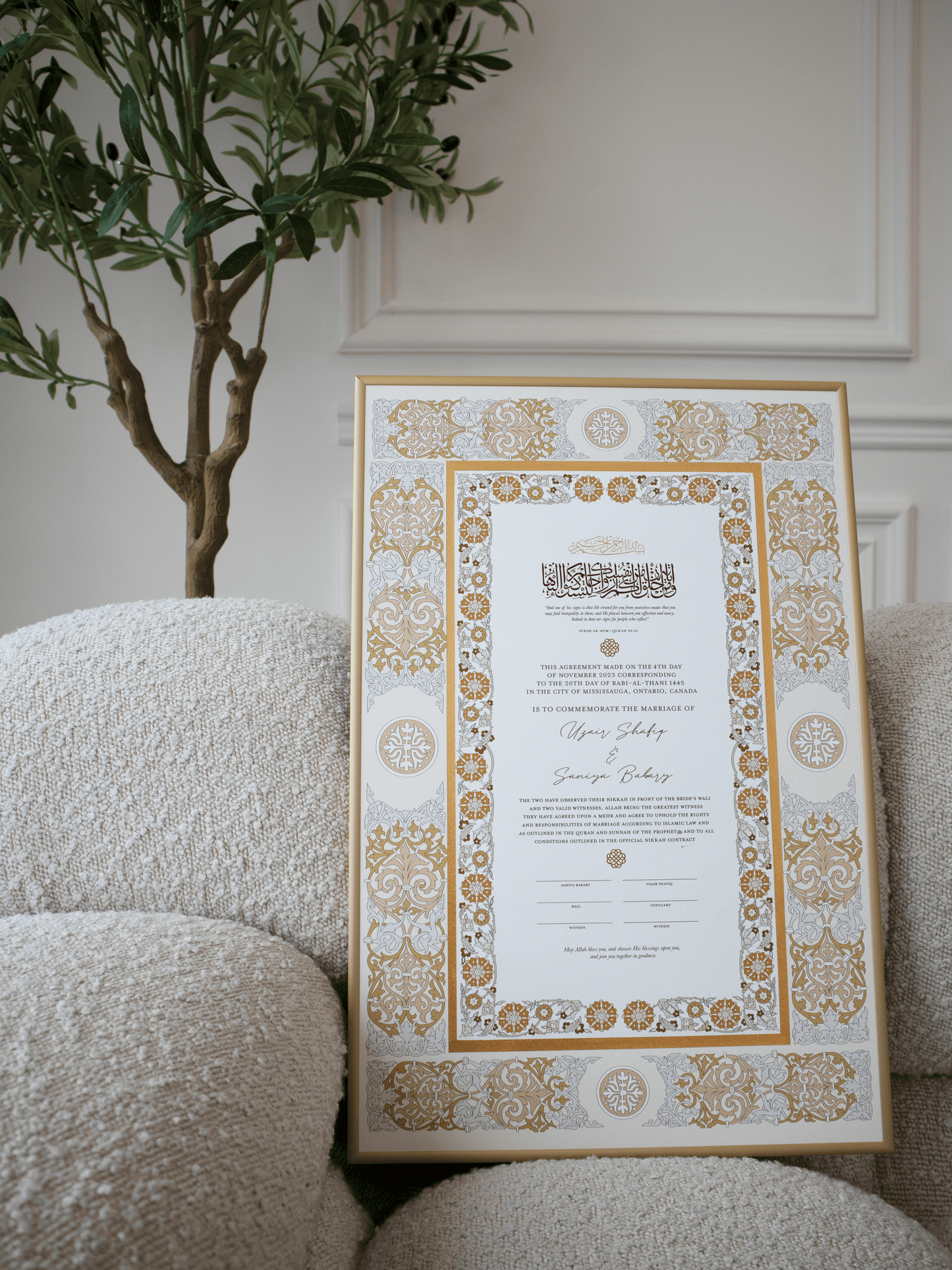SANIYA Nikah Contract - Gold