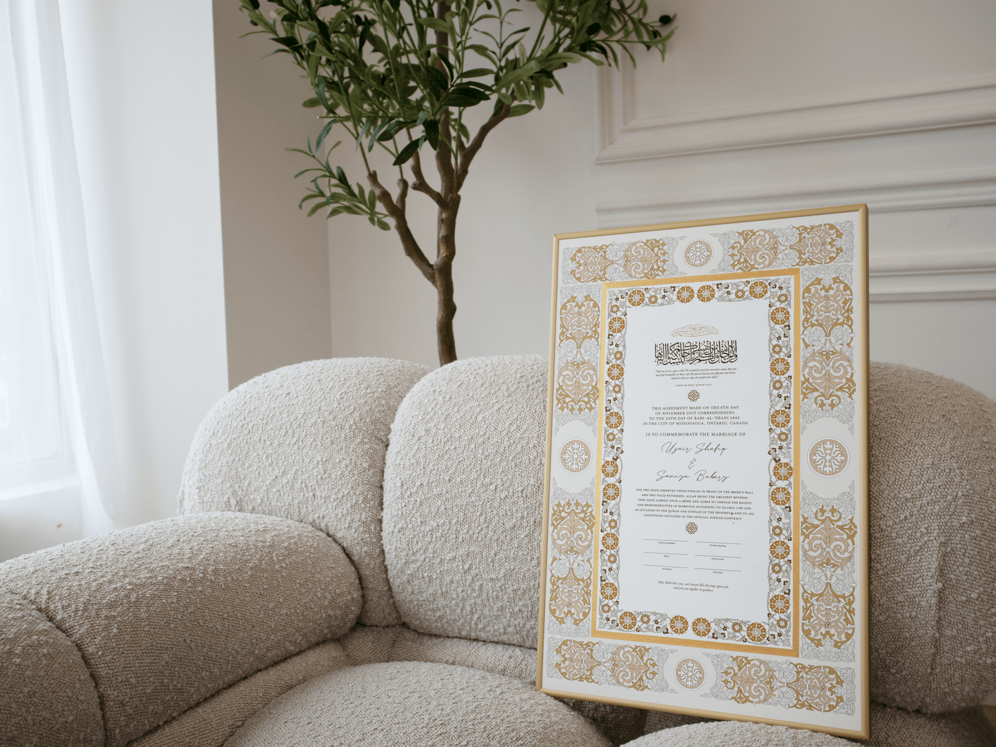 SANIYA Nikah Contract - Gold