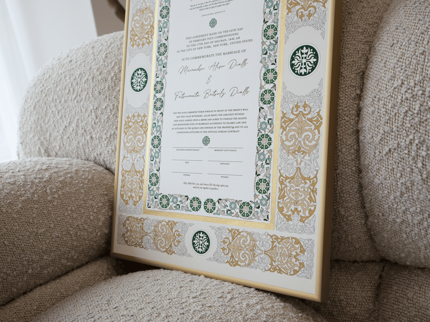 SANIYA Nikah Contract - Emerald Green